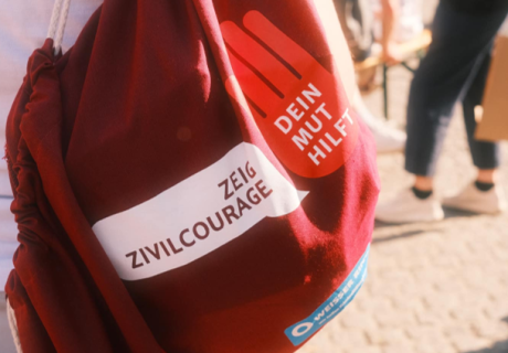 "Zeig Zivilcourage"-Beutel des WEISSEN RING